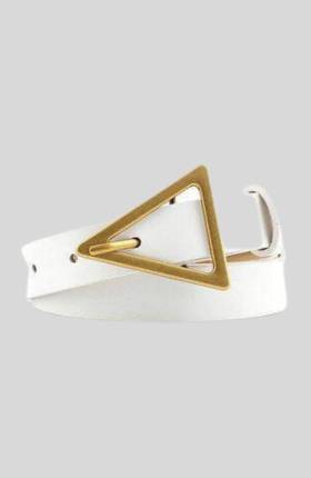 Triangle buckle belt beyaz üçgen tokla kemer