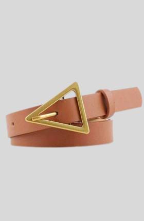 Triangle buckle belt kahve üçgen tokalı kemer